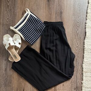 ZARA Chic Black Wide Leg Women's Pants